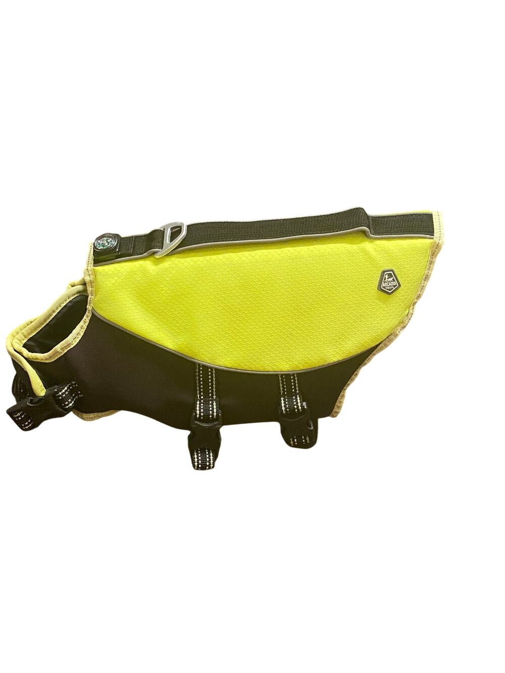 Arcadia Trail Hi-Vis Yellow Dog Flotation Coat Life Jacket S Kayak Boating Hike